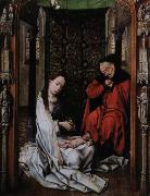 Rogier van der Weyden kristi fodelse altartavlan i miraflores oil painting